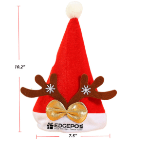 Festive Antler Fleece Holiday Hat